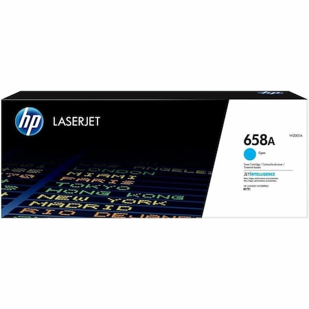 HP W2001A 658A Original Standard Yield Laser Toner Cartridge - Cyan - 1 Each - 6000 Pages