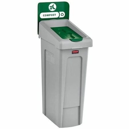 Rubbermaid Commercial 2185051 23 gal Rectangular Recycling Bin, Flat with Top Opening, Green, 1 Openings