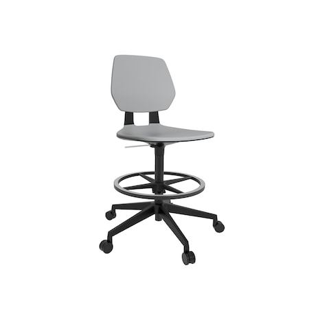 Safco 7827GR Task Chair, Gray, Black, Polyurethane, Swivel