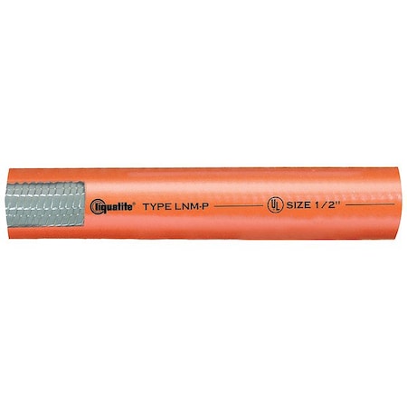 Liquatite LNM-P 15 Continuous-Flex Liquid-Tight Plastic Conduit, 1-1/2 in Trade Size, 50 ft, 8 in Bend, PVC, Orange