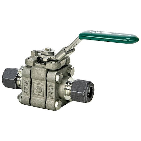 Parker 16A-SWB16L-RT-T-SS-LD-GR Manual 2-Way Ball Valve, Comp, 316 SS