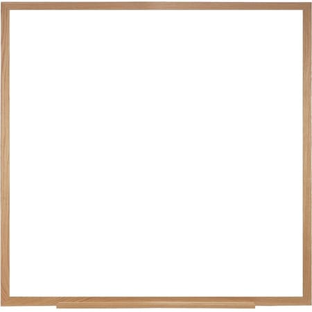 Ghent M2W-44-4 Dry Erase Board, Plastic, 48 5/8 in, 48 5/8 in, Wood Frame, White, Gloss