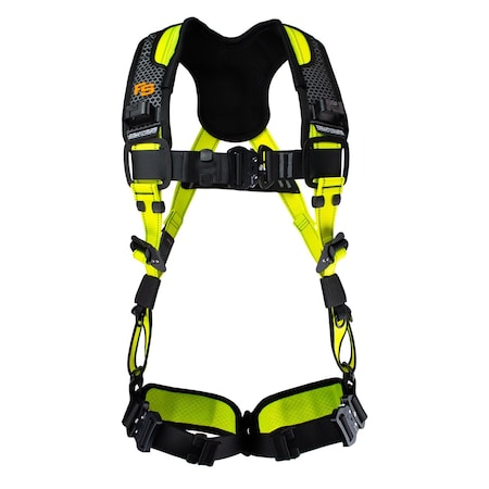Fall Safe FS242IC-2XL Safety Harness, Aluminum, 2XL, Black/Green