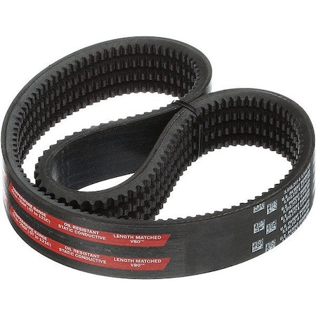 Gates 4/5VXP1000 Banded Narrow Cogged V-Belt, Super HC XP PowerBand, 5VXP1000, 5VX, Ethylene Elastomeric, 100 in, 2-11/16 in