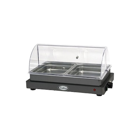 Cadco WTBS-2N-HD Buffet Server, SS, 2 Compartments/Wells