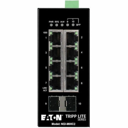 Tripp Lite NGI-M08C2 Ethernet Switch, 8 Ports, 2