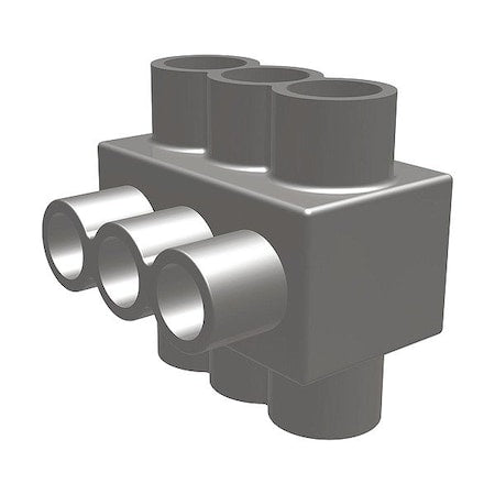Burndy 1PLD6006 MultitapConnector, Aluminum, Black, Hex, 6Port