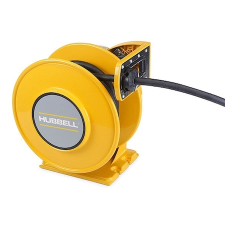 Hubbell Wiring Device-Kellems HBLW25104 Extension Cord Reel, Yellow, 25 ft, 10AWG