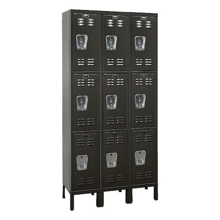 Hallowell U3228-3A-ME Locker, 24 in H, 12 in w, Black