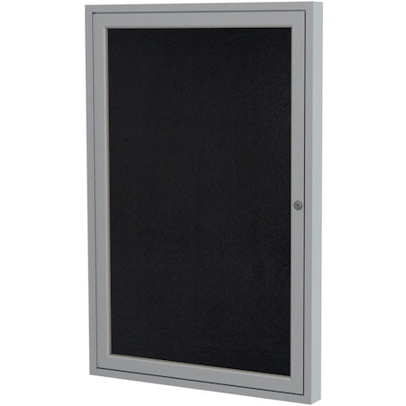 Ghent PA13624TR-BK Enclosed Rubber Bulletin Board 36