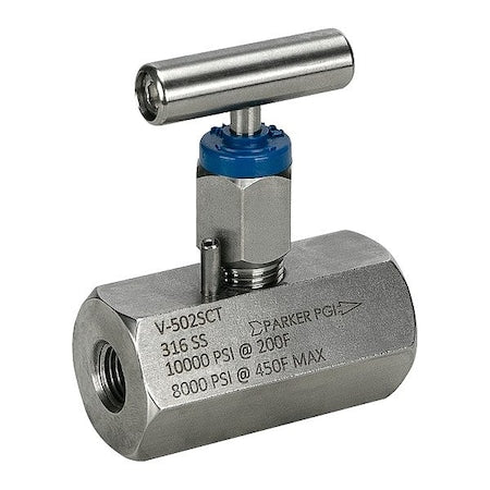 Parker V-508SCT Needle Valve, 1/2 in Pipe, FNPT x FNPT