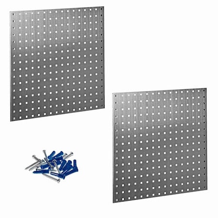 Triton Products LB1-S (2) Square Hole Pegboards W/ Mounting Hardware, Stainless Steel 18-Gauge Steel, 24