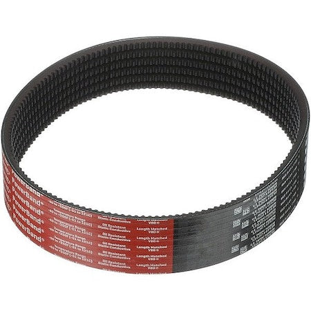 Gates 6/5VX1320 Banded Narrow Cogged V-Belt, Super HC Molded Notch PowerBand, 5VX1320, 5VX, Ethylene Elastomeric, 132 in