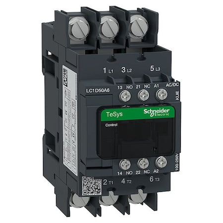 Schneider Electric LC1D50A6KUE CONT 3P 50A AC3 NO+NC 100-250V ACDC LUGS