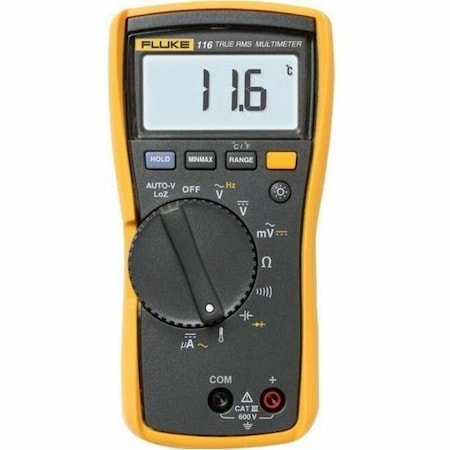 Fluke FLUKE-116 Digital Multimeter, 600 V Max DC, 0 V Max AC, TRMS, 6,000 Instrument Counts, LCD