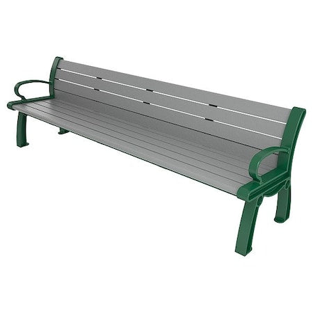 Ultrasite PB 8GRAGFHER Heritage Outdoor Bench, 96 in L, Gray