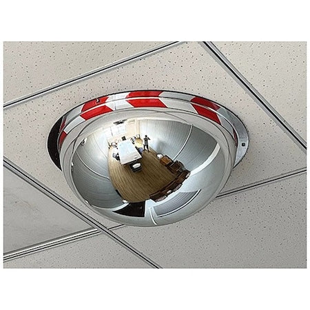 Fred Silver DOMEX-ST-32 Full Dome Safety Mirror, Acrylic, 32 in, No Backing, Round, 360 Degrees Viewing Angle