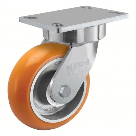 Albion 38AN06228S Plate Caster, Swivel, Polyurethane, 7 1/2
