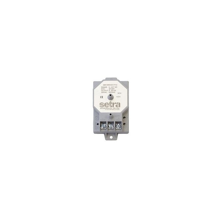 26512R5WD11T1C Setra Systems Air Sensor, 0-2.5 in. w.c., 24 VDC, 4-20 mA