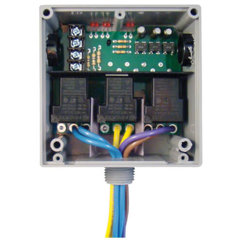 RIBT243B Functional Devices Power Relay, 20 Amp (2 SPST-N/O + 1 SPDT) 24 Vac/dc Coil