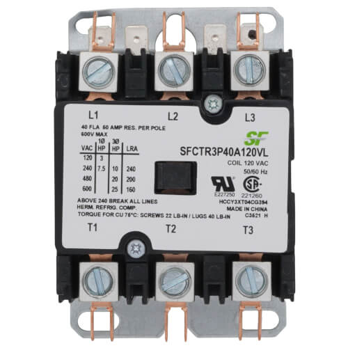 SFCTR3P40A120VL Trane 3 Pole Contactor (120V)